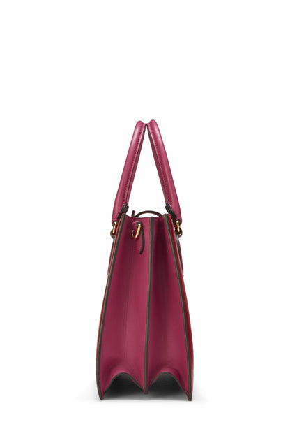 Gucci,  Pink & Red Leather Top Handle Tote, Multi