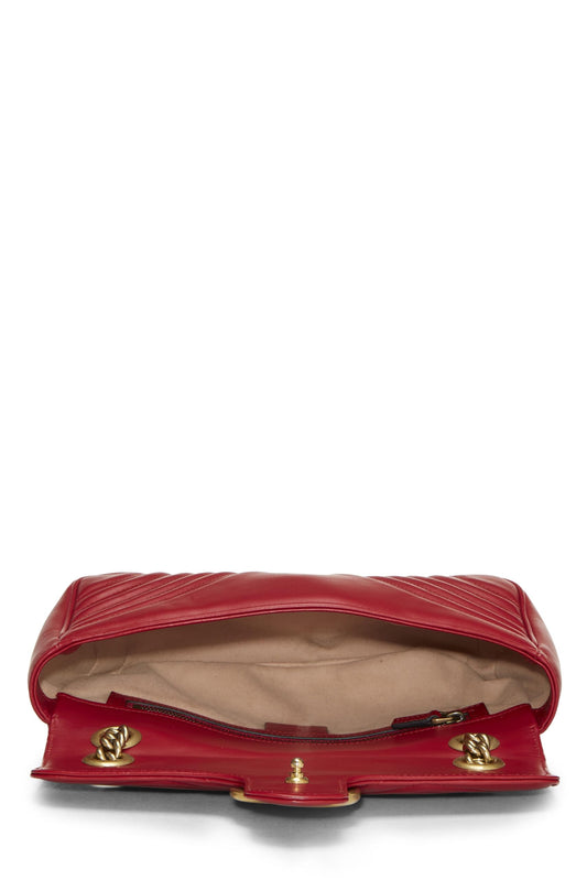 Gucci,  Red Leather GG Marmont Shoulder Bag Small, Red