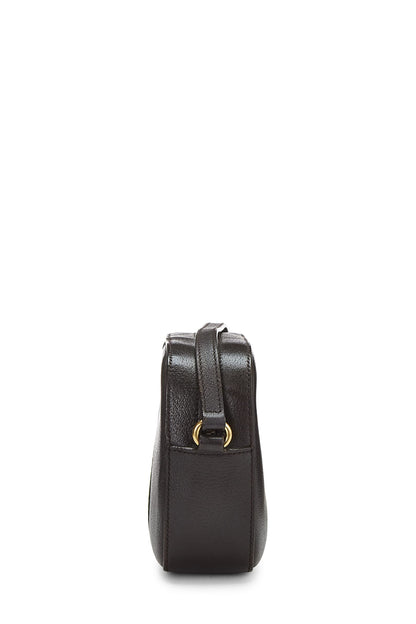 Gucci,  Black Leather Webby Shoulder Bag Small, Black