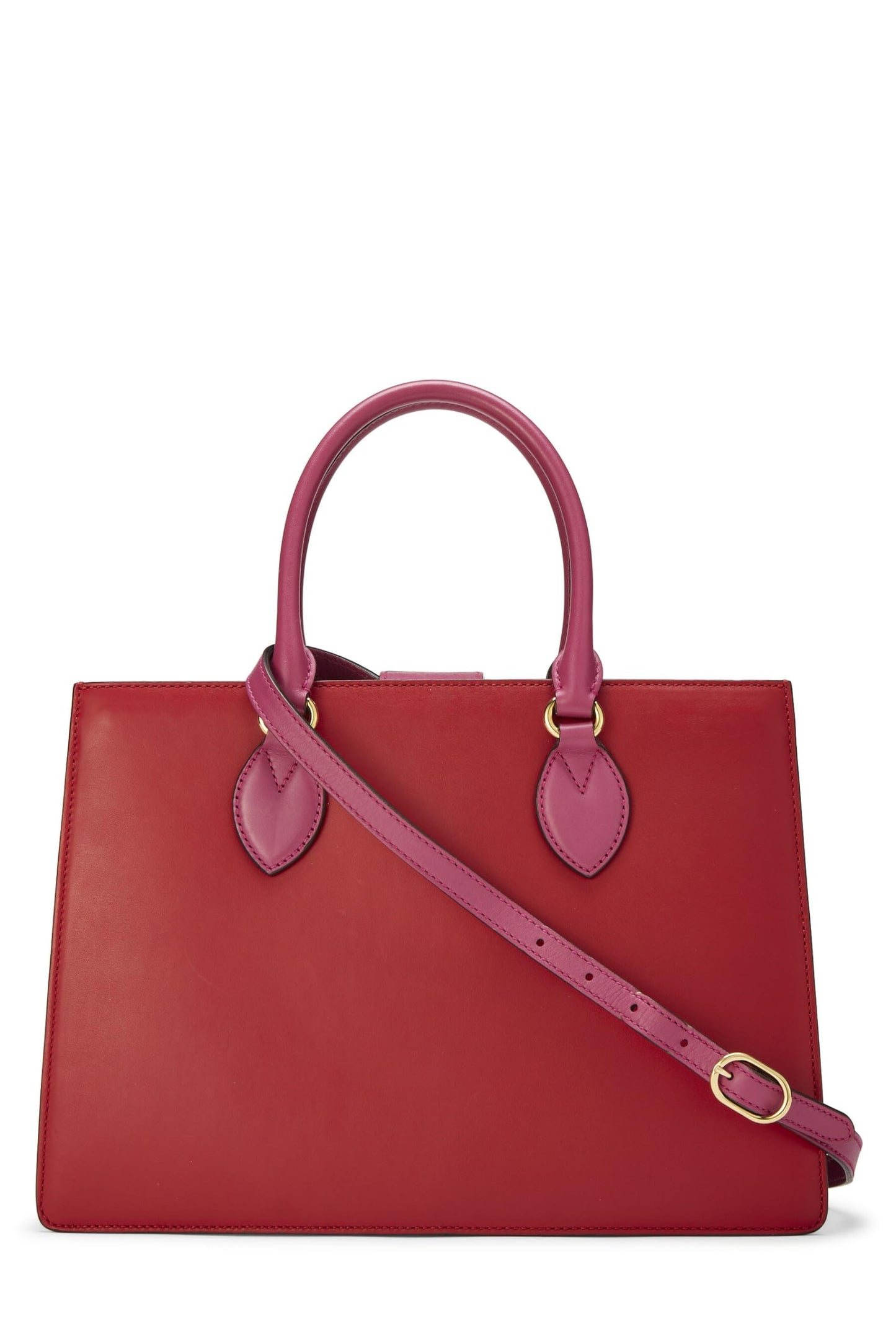 Gucci,  Pink & Red Leather Top Handle Tote, Multi