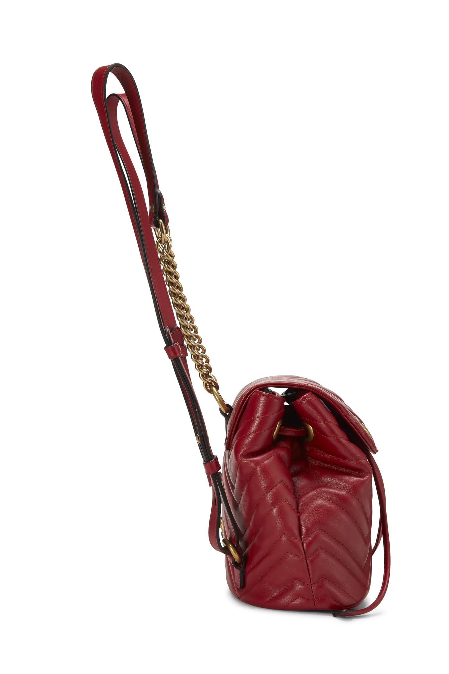 Gucci,  Red Leather 'GG' Marmont Backpack Small, Red