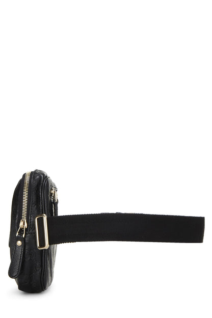 Gucci,  Black Guccissima Double Pocket Waist Pouch Small, Black