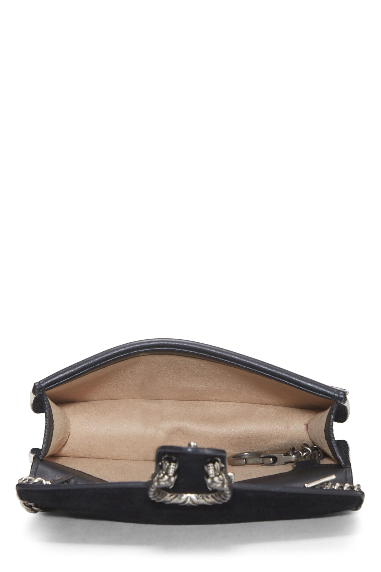 Gucci,  Black Suede Dionysus Shoulder Bag Super Mini, Black