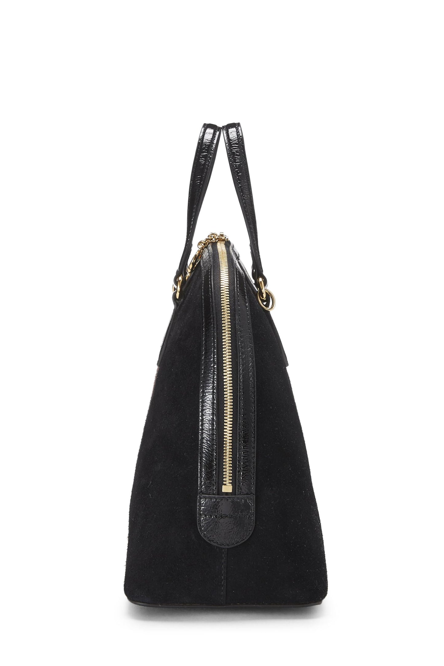 Gucci,  Black Suede Ophidia Dome Bag Medium, Black