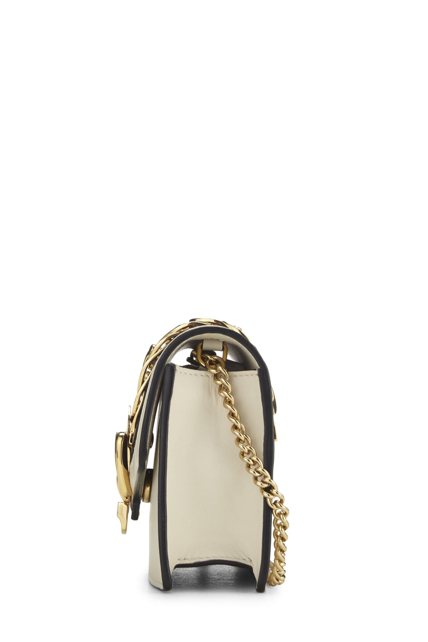 Gucci,  White Leather Sylvie Chain Bag, White