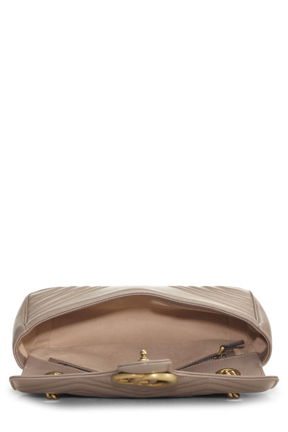 Gucci,  Beige Leather GG Marmont Shoulder Bag Small, Beige