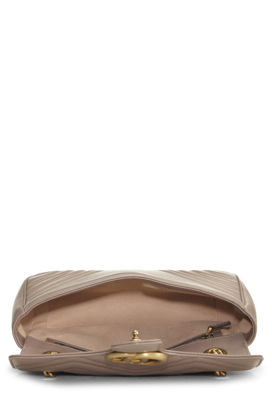 Gucci,  Beige Leather GG Marmont Shoulder Bag Small, Beige