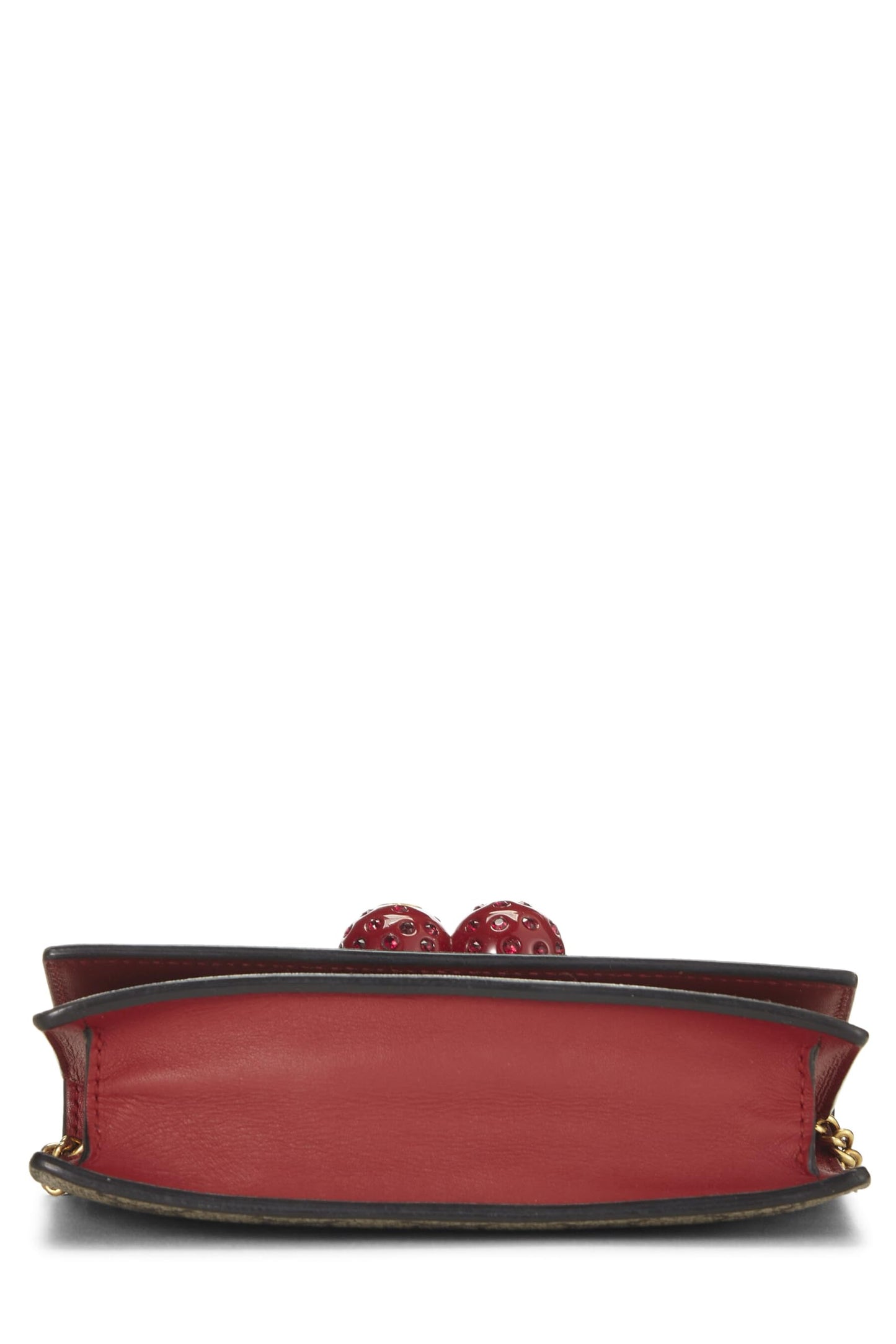 Gucci,  Red Original GG Supreme Canvas Cherry Convertible Clutch Mini, Red