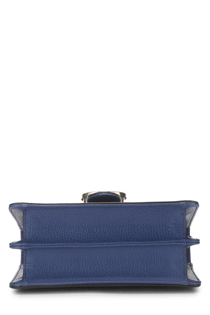 Gucci,  Blue Leather Interlocking Crossbody Small, Blue