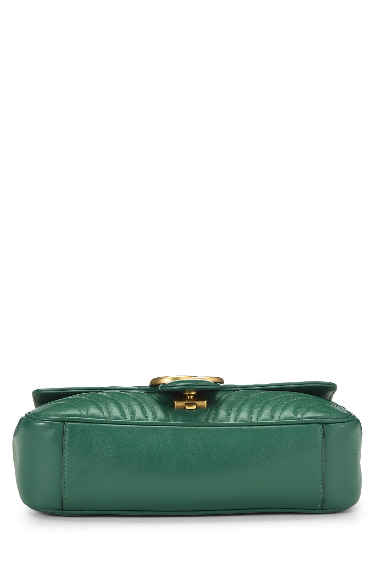 Gucci,  Green Leather GG Marmont Shoulder Bag Small, Green