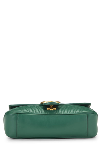 Gucci,  Green Leather GG Marmont Shoulder Bag Small, Green