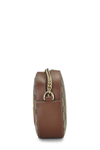 Gucci,  Original GG Supreme Canvas Bird Chain Crossbody Mini, Brown