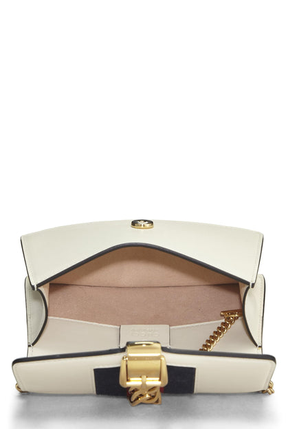 Gucci,  White Leather Sylvie Chain Bag, White