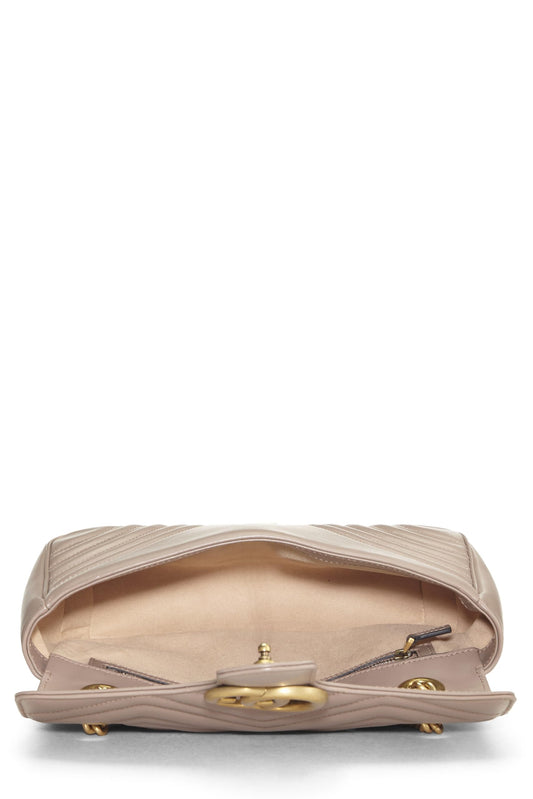 Gucci,  Beige Leather GG Marmont Shoulder Bag Small, Beige