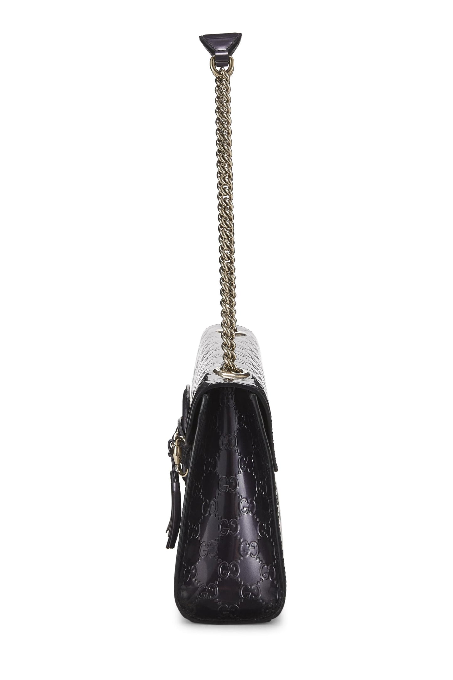 Gucci,  Purple Guccissima Patent Leather Emily Chain Shoulder Bag, Purple