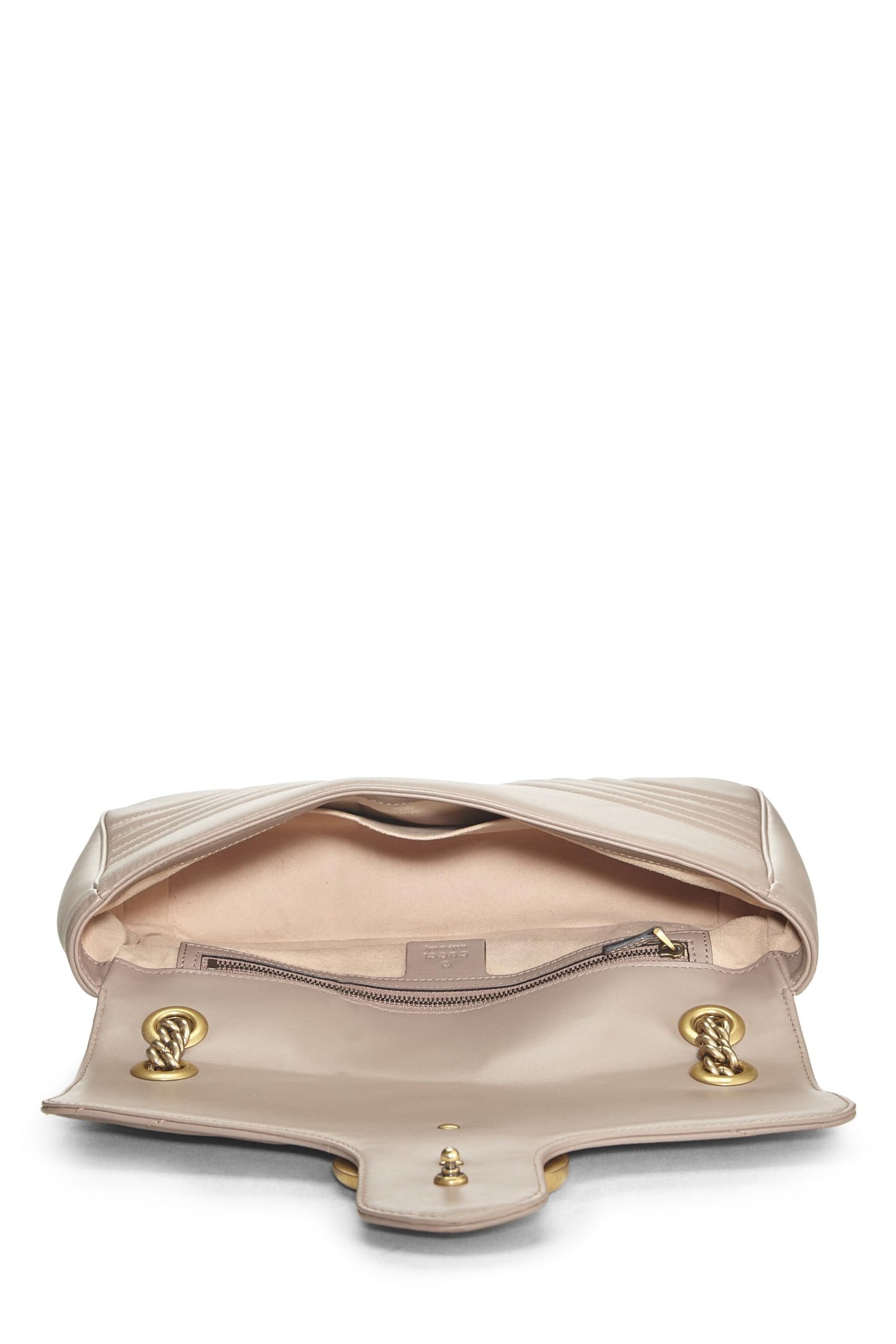 Gucci,  Beige Leather GG Marmont Shoulder Bag, Beige