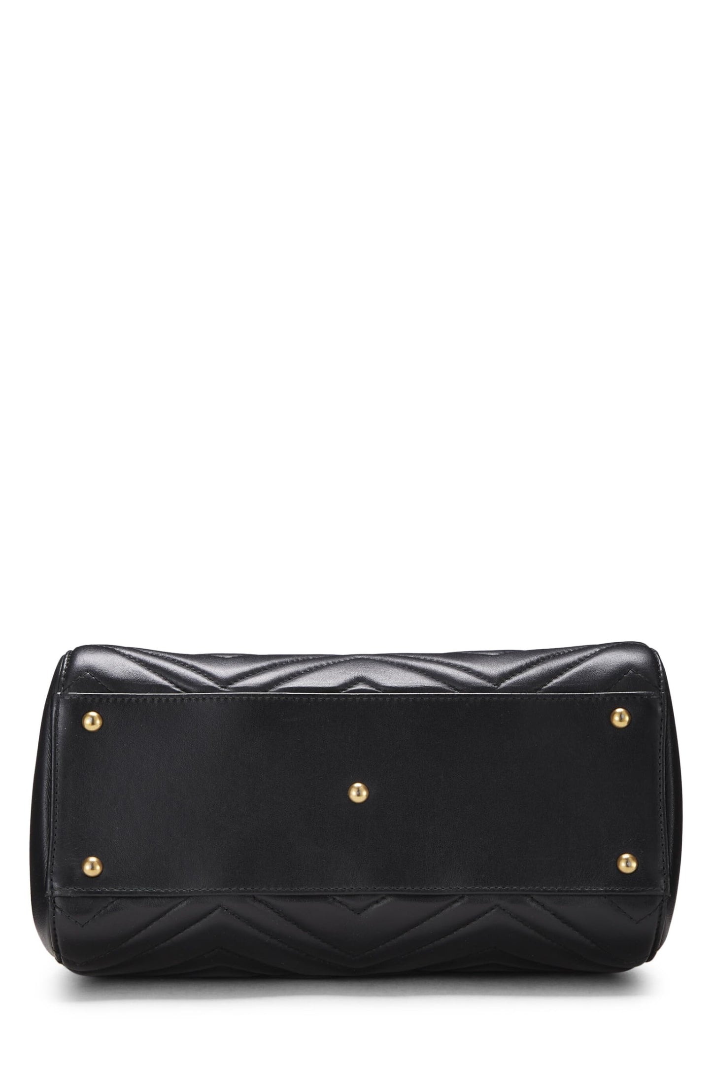 Gucci,  Black Leather GG Marmont Top Handle Bag Small, Black