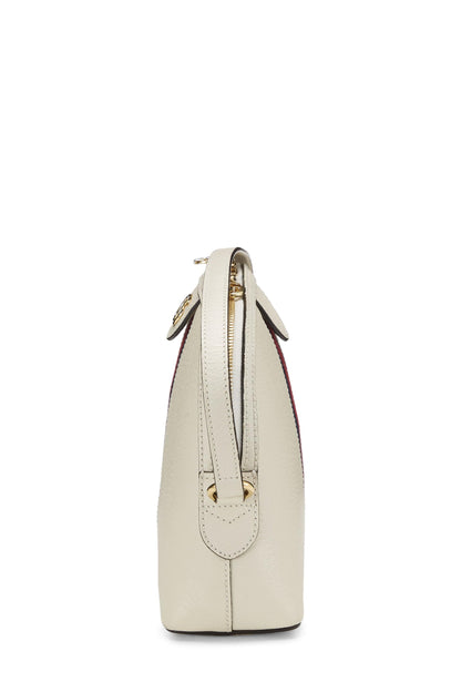 Gucci,  White Leather Ophidia Dome Shoulder Bag, White