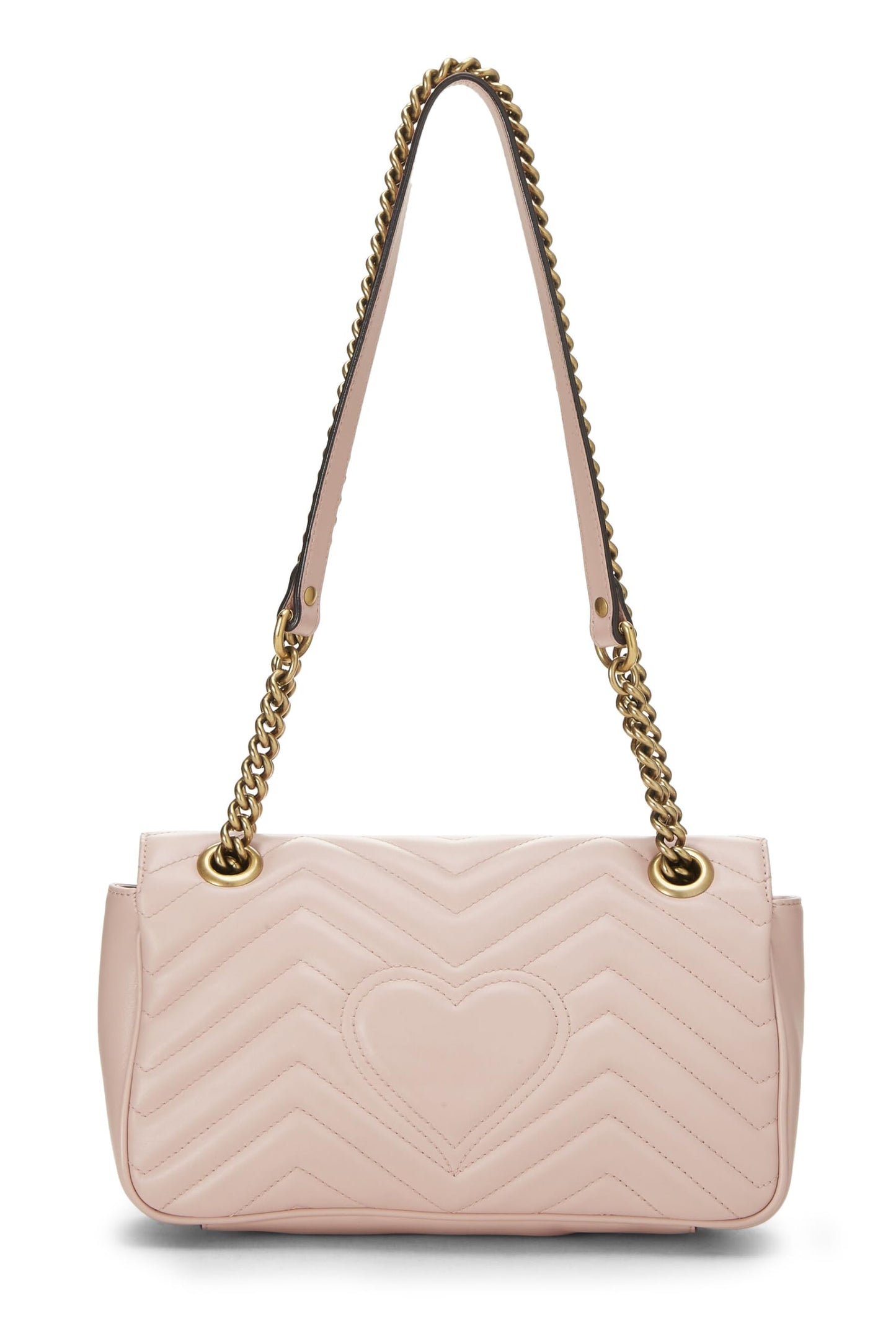 Gucci,  Pink Leather GG Marmont Shoulder Bag Small, Pink