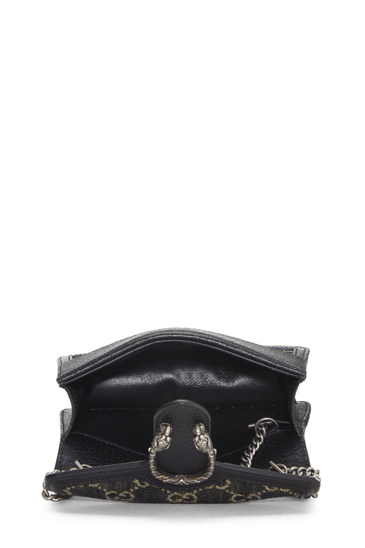 Gucci,  Black Denim Dionysus Shoulder Bag Super Mini, Black