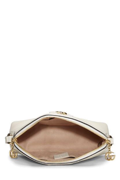 Gucci,  White Leather Ophidia Dome Shoulder Bag, White