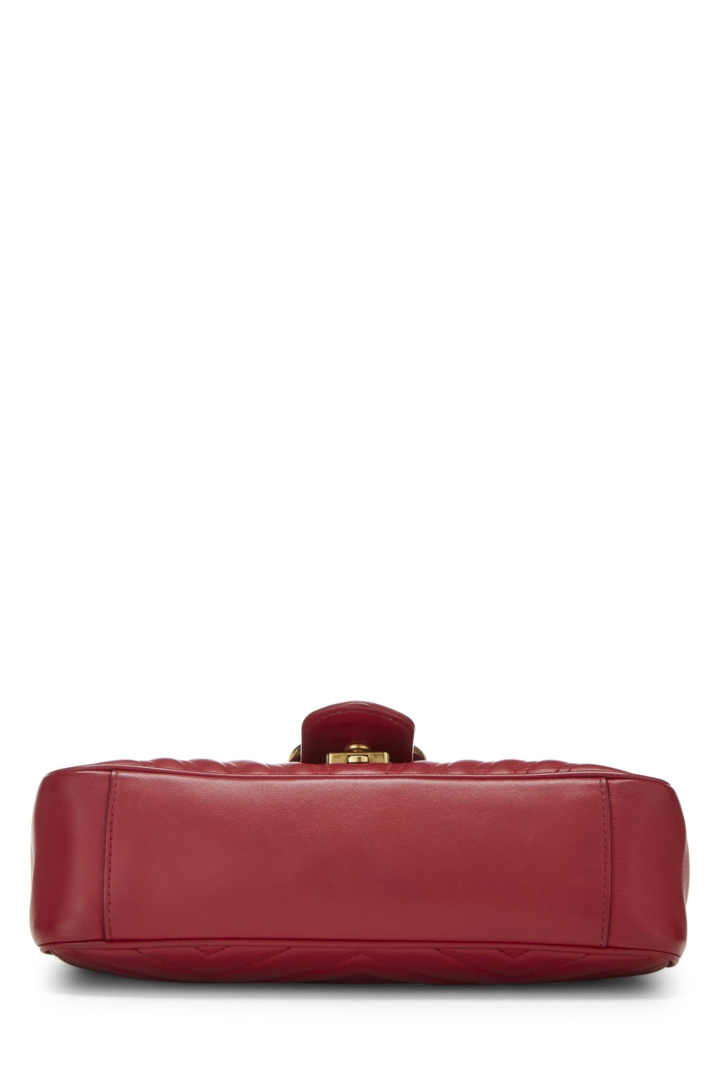 Gucci,  Red Matelassé Leather Marmont Shoulder Bag Small, Red