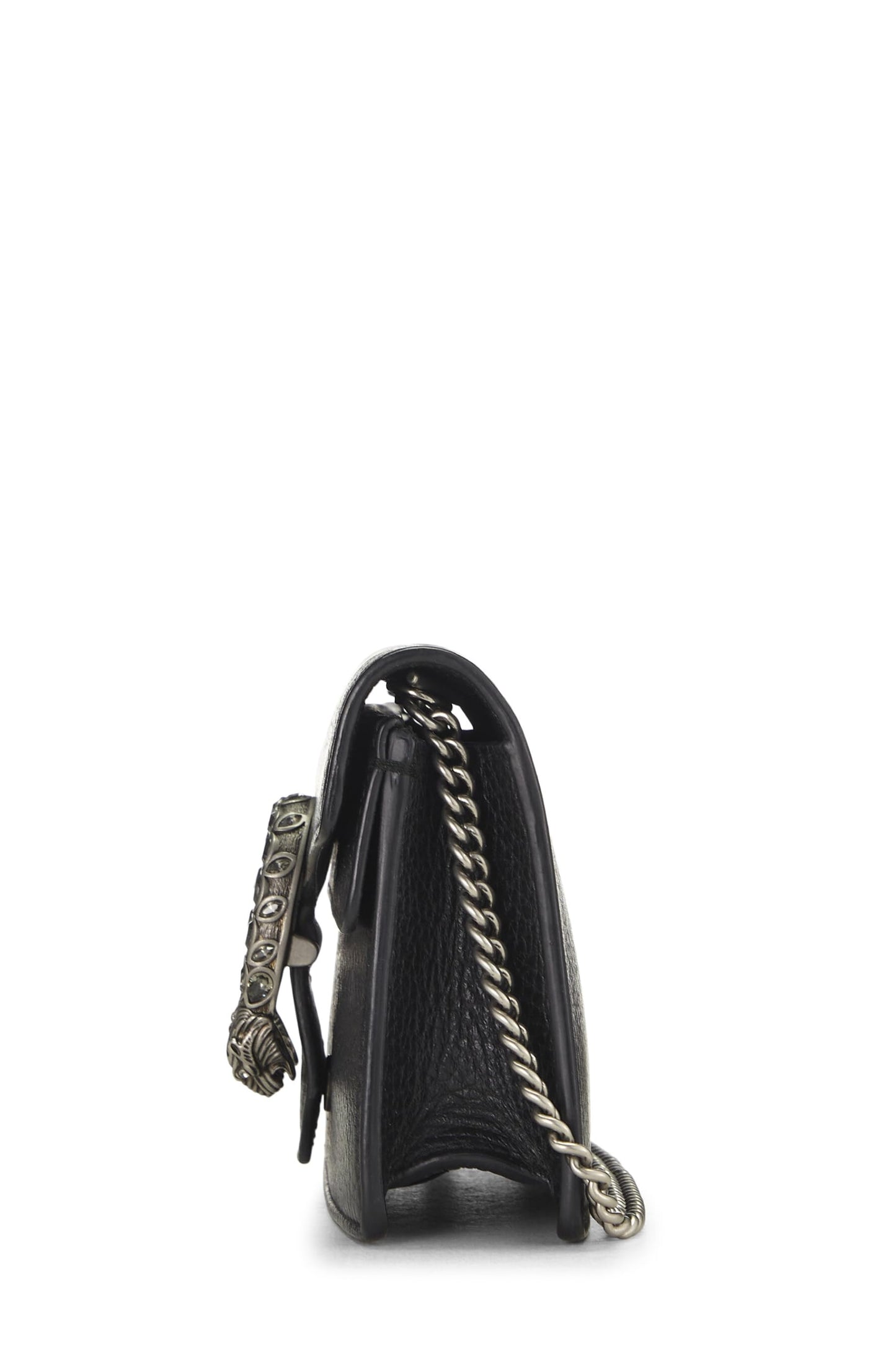 Gucci,  Black Leather Dionysus Shoulder Bag Super Mini, Black