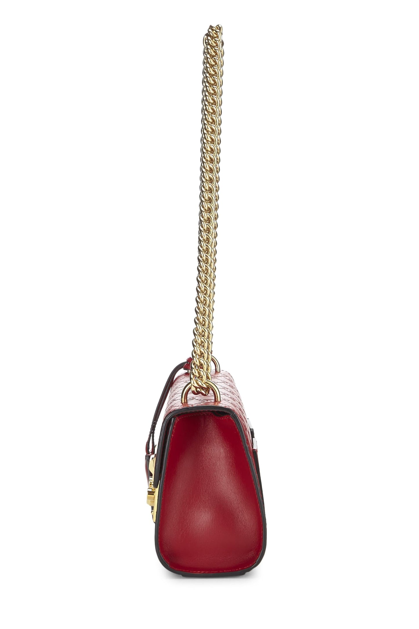 Gucci,  Red Guccissima Leather Padlock Bag Small, Red