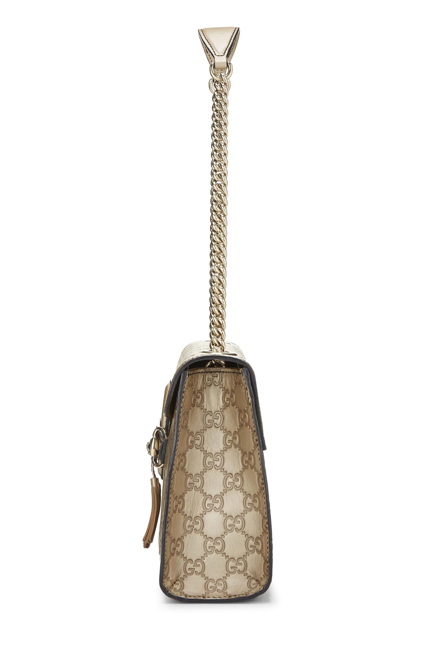 Gucci,  Gold Microguccissima Leather Emily Chain Shoulder Bag, Gold