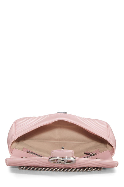 Gucci,  Pink Matelassé Leather Marmont Shoulder Bag, Pink