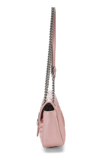 Gucci,  Pink Matelassé Leather Marmont Shoulder Bag, Pink