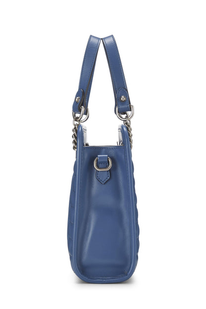 Gucci,  Blue Leather GG Marmont Convertible Shoulder Bag, Blue