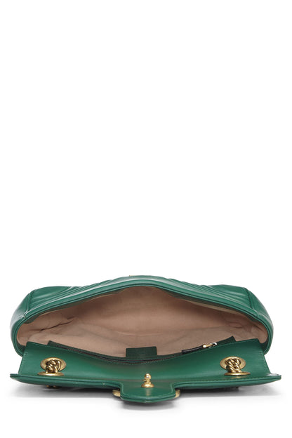 Gucci,  Green Leather Marmont Shoulder Bag Small, Green