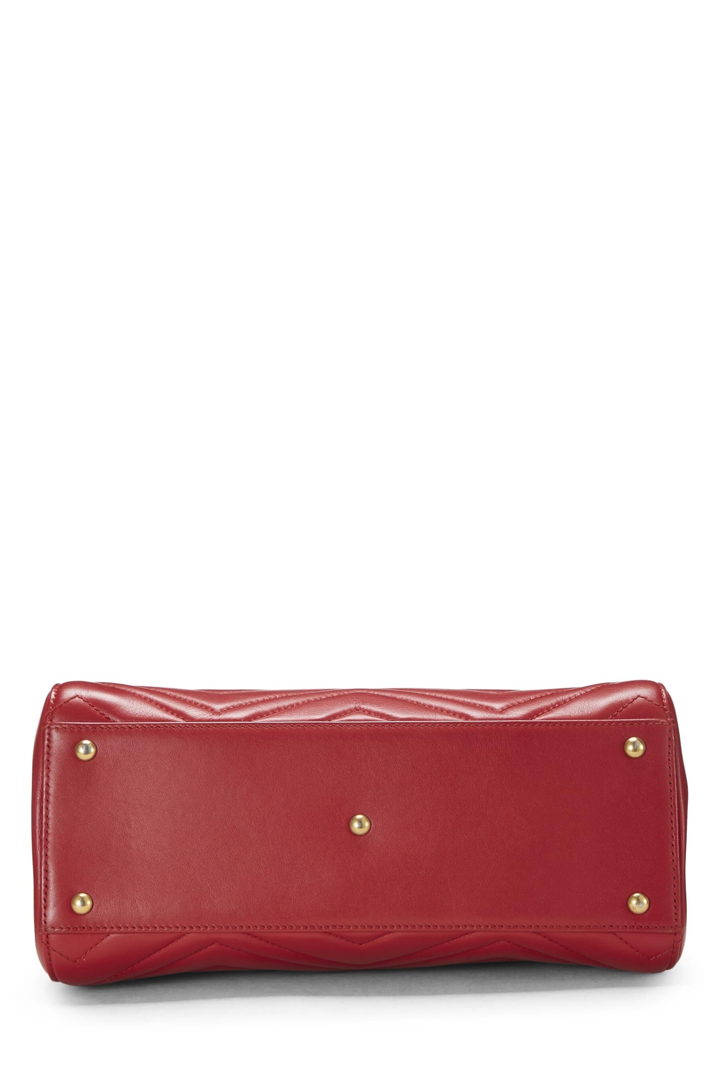 Gucci,  Red Leather GG Marmont Top Handle Bag Small, Red