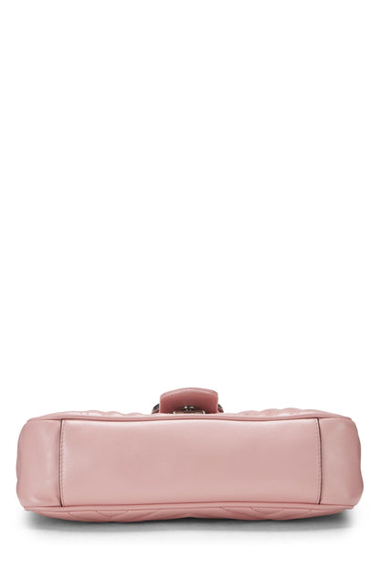 Gucci,  Pink Matelassé Leather Marmont Shoulder Bag, Pink