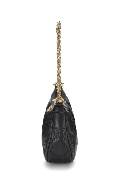 Gucci,  Black Leather 'GG' Marmont Matelassé Shoulder Bag, Black