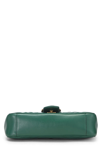 Gucci,  Green Leather Marmont Shoulder Bag Small, Green