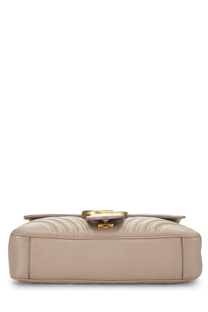 Gucci,  Beige Leather GG Marmont Shoulder Bag, Beige