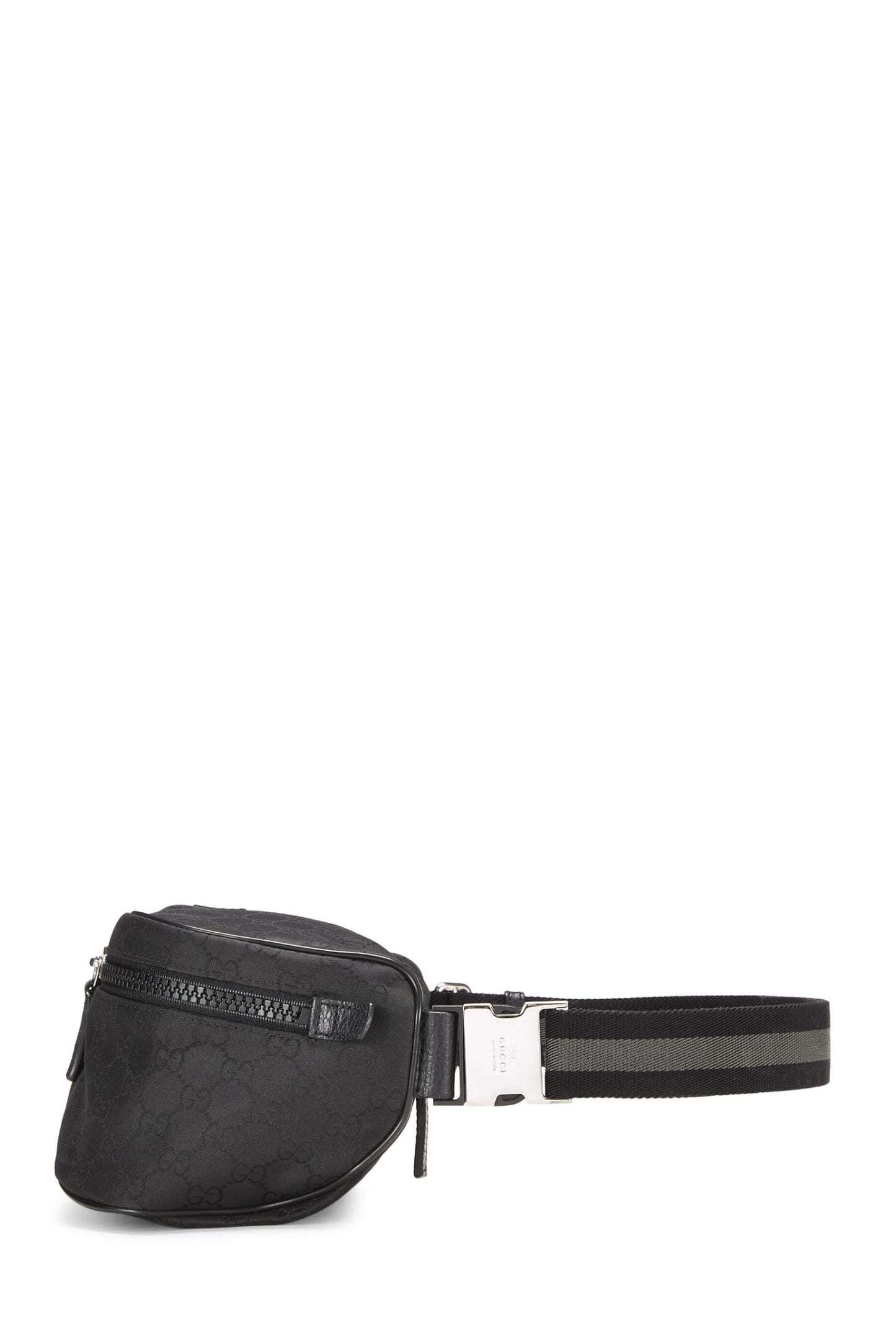 Gucci,  Black Original GG Nylon Zip Waist Pouch, Black