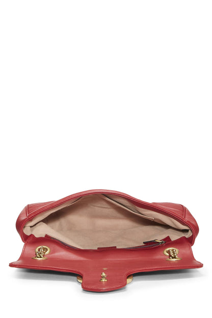 Gucci,  Red Leather GG Marmont Matelassé Shoulder Bag, Red