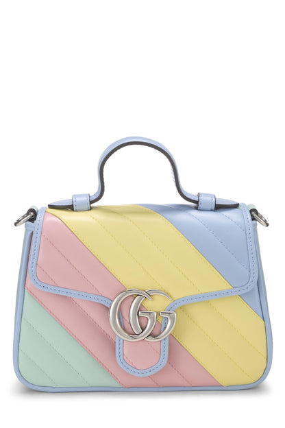 Gucci,  Multicolor Leather Marmont Top Handle Flap Bag Mini, Multi