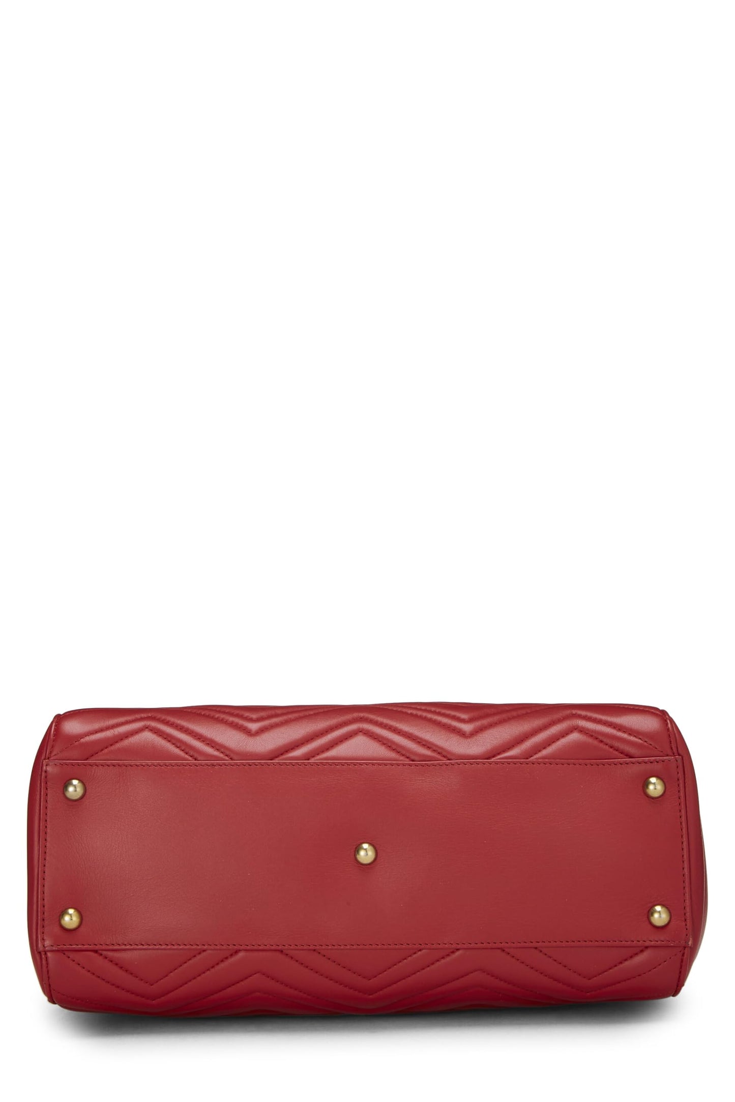 Gucci,  Red Leather GG Marmont Top Handle Bag Medium, Red