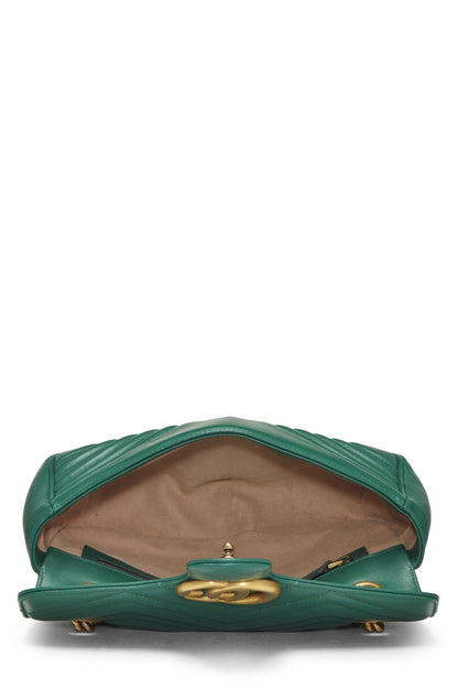 Gucci,  Green Leather GG Marmont Shoulder Bag Small, Green