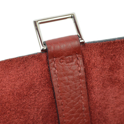 Hermes Rouge Garance Taurillon Clemence Picotin PM Handbag