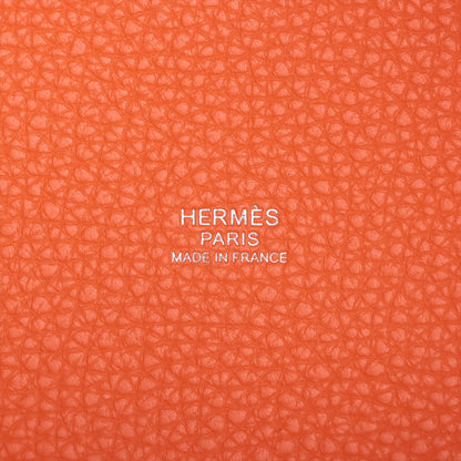 Hermes Picotin Lock MM clémence Orange Mini Silver G  W2024