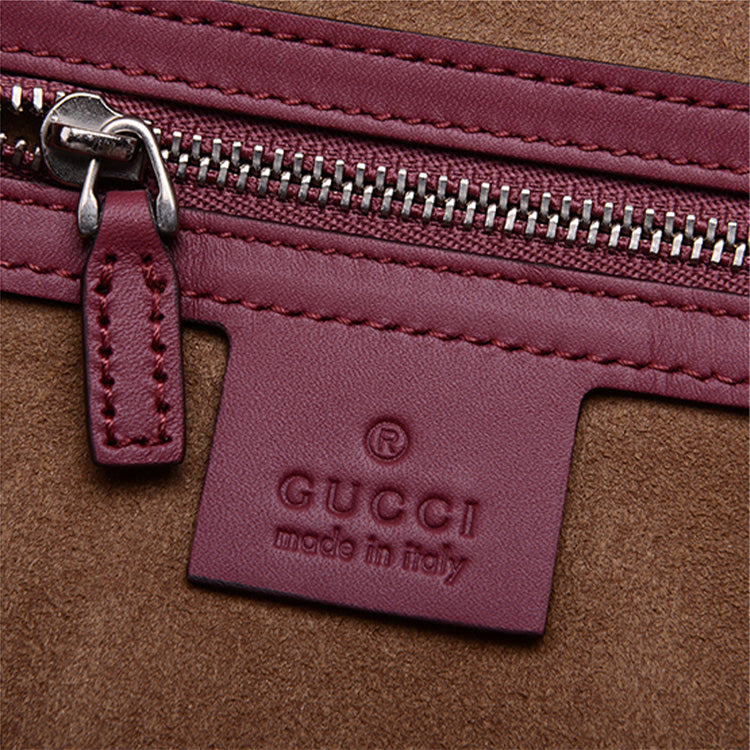 (WMNS) Gucci GG Blooms Logo Printing Canvas Boston Small Ebony / Pink / Wine Red Handbag 409529-KU2IN-8693