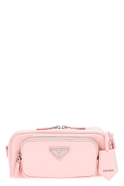 Prada Women Logo Antique Nappa Crossbody Bag