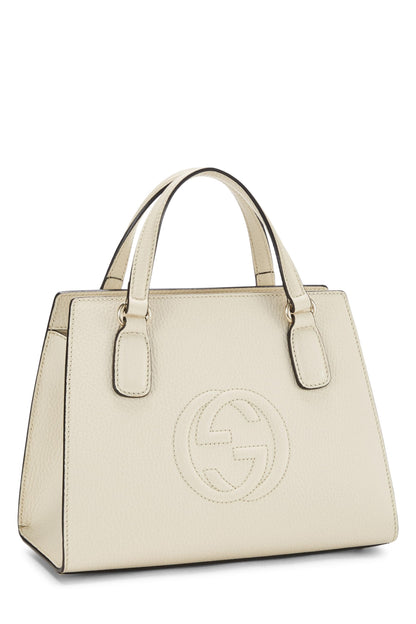 Gucci,  Cream Grained Leather Soho Handbag, White