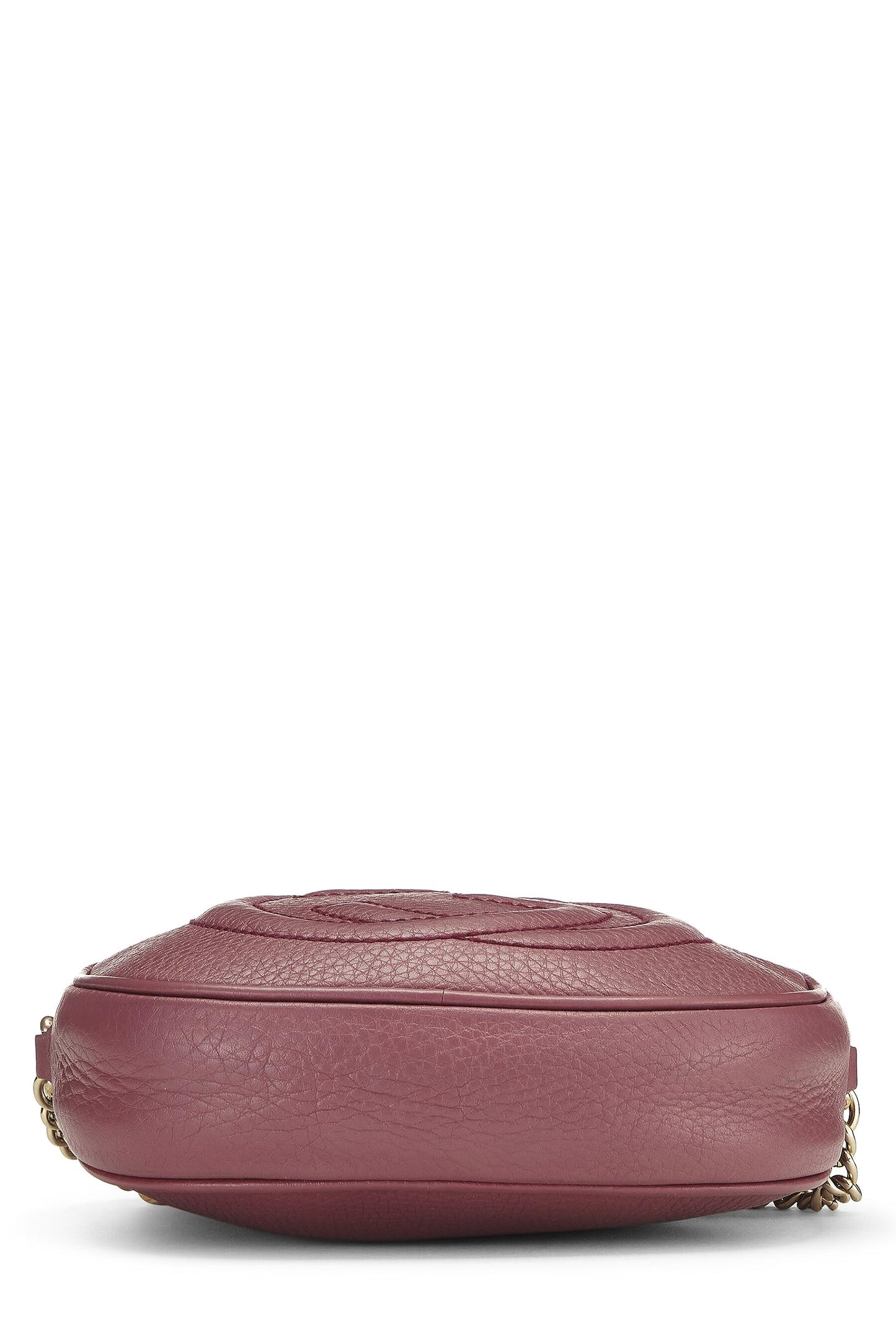 Gucci,  Purple Leather Soho Round Chain Crossbody Mini, Purple