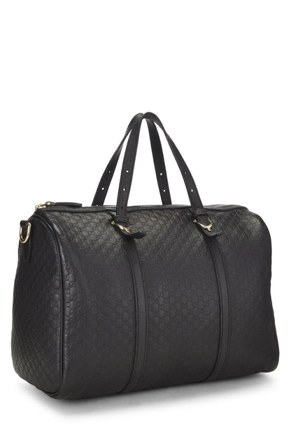 Gucci,  Black Microguccissima Leather Boston Bag, Black